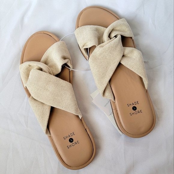 Shade & Shore Shoes - Shade & Shore Lucia Off White Slide Sandals